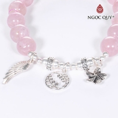 Vòng tay đá Thạch anh tự nhiên phối charm - Mẫu VC1009 - Ngọc Quý