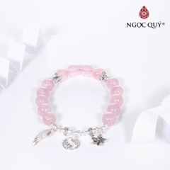 Vòng tay đá Thạch anh tự nhiên phối charm - Mẫu VC1009 - Ngọc Quý