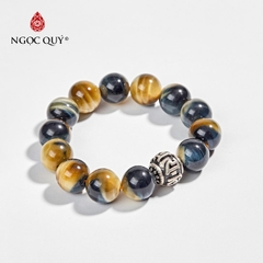 Vòng tay đá Thạch anh mắt hổ tự nhiên phối charm - Mẫu VC1017 - Ngọc Quý