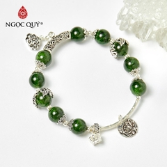 Vòng tay đá Diopside tự nhiên phối charm - Mẫu VC1020 - Ngọc Quý