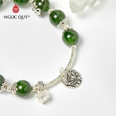 Vòng tay đá Diopside tự nhiên phối charm - Mẫu VC1020 - Ngọc Quý