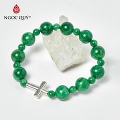 Vòng tay đá Cẩm thạch tự nhiên phối charm - Mẫu VC1022 - Ngọc Quý
