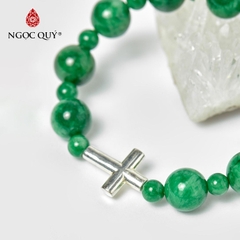 Vòng tay đá Cẩm thạch tự nhiên phối charm - Mẫu VC1022 - Ngọc Quý