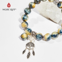 Vòng tay đá Thạch anh mắt hổ tự nhiên phối charm - Mẫu VC1023 - Ngọc Quý