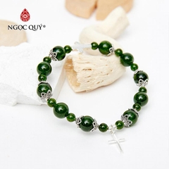 Vòng tay đá Diopside tự nhiên phối charm - Mẫu VC1028 - Ngọc Quý