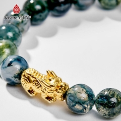 Vòng tay đá Băng ngọc thủy tảo tự nhiên phối charm - Mẫu VC1030 - Ngọc Quý
