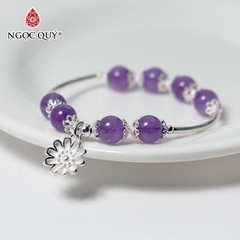 Vòng tay đá Thạch anh tự nhiên phối charm - Mẫu VC1040 - Ngọc Quý