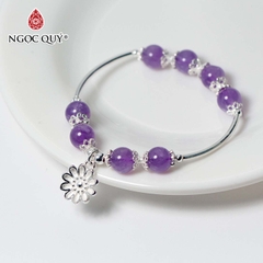 Vòng tay đá Thạch anh tự nhiên phối charm - Mẫu VC1040 - Ngọc Quý