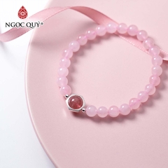 Vòng tay đá Thạch anh tự nhiên phối charm - Mẫu VC1046 - Ngọc Quý