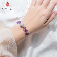 Vòng tay đá Thạch anh tự nhiên phối charm - Mẫu VC1050 - Ngọc Quý
