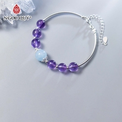 Vòng tay đá Thạch anh tự nhiên phối charm - Mẫu VC1050 - Ngọc Quý