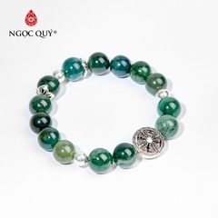 Vòng tay đá Chalcedony tự nhiên phối charm - Mẫu VC1051 - Ngọc Quý