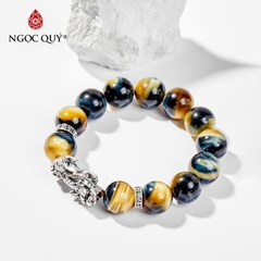 Vòng tay đá Thạch anh mắt hổ tự nhiên phối charm - Mẫu VC1052 - Ngọc Quý