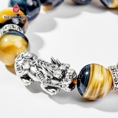 Vòng tay đá Thạch anh mắt hổ tự nhiên phối charm - Mẫu VC1052 - Ngọc Quý