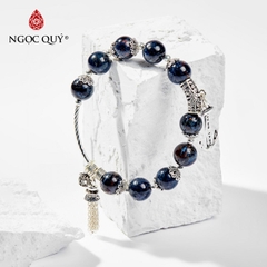 Vòng tay đá Giông bão tự nhiên phối charm - Mẫu VC1057 - Ngọc Quý