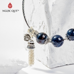 Vòng tay đá Giông bão tự nhiên phối charm - Mẫu VC1057 - Ngọc Quý