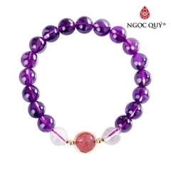 Vòng tay đá Thạch anh tự nhiên phối charm - Mẫu VC1058 - Ngọc Quý