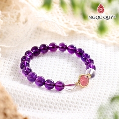 Vòng tay đá Thạch anh tự nhiên phối charm - Mẫu VC1058 - Ngọc Quý