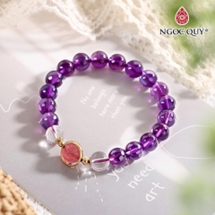 Vòng tay đá Thạch anh tự nhiên phối charm - Mẫu VC1058 - Ngọc Quý