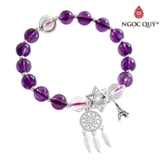 Vòng tay đá Thạch anh tự nhiên phối charm - Mẫu VC1059 - Ngọc Quý