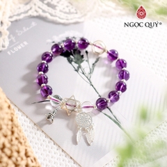 Vòng tay đá Thạch anh tự nhiên phối charm - Mẫu VC1059 - Ngọc Quý