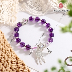 Vòng tay đá Thạch anh tự nhiên phối charm - Mẫu VC1059 - Ngọc Quý