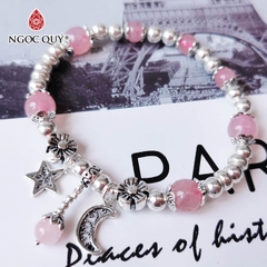 Vòng tay đá Thạch anh tự nhiên phối charm - Mẫu VC1063 - Ngọc Quý