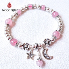 Vòng tay đá Thạch anh tự nhiên phối charm - Mẫu VC1063 - Ngọc Quý