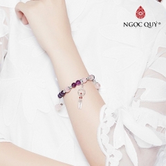 Vòng tay đá Thạch anh tự nhiên phối charm - Mẫu VC1064 - Ngọc Quý