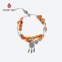 Vòng tay đá Thạch anh tự nhiên phối charm - Mẫu VC1069 - Ngọc Quý