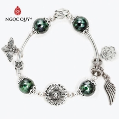 Vòng tay đá Cẩm thạch tự nhiên phối charm - Mẫu VC1070 - Ngọc Quý