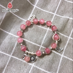 Vòng tay đá Thạch anh tự nhiên phối charm - Mẫu VC1072 - Ngọc Quý