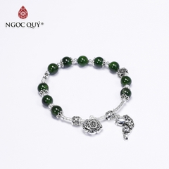 Vòng tay đá Diopside tự nhiên phối charm - Mẫu VC1073 - Ngọc Quý