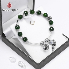 Vòng tay đá Diopside tự nhiên phối charm - Mẫu VC1073 - Ngọc Quý