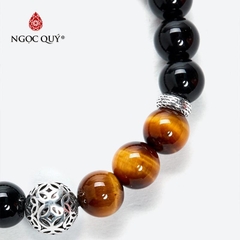 Vòng tay đá Thạch anh mắt hổ tự nhiên phối charm - Mẫu VC1075 - Ngọc Quý
