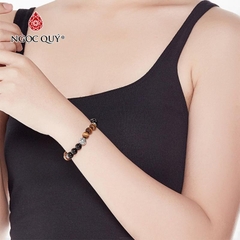 Vòng tay đá Thạch anh mắt hổ tự nhiên phối charm - Mẫu VC1075 - Ngọc Quý