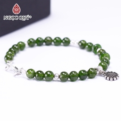 Vòng tay đá Diopside tự nhiên phối charm - Mẫu VC1079 - Ngọc Quý