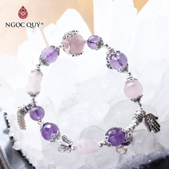Vòng tay đá Thạch anh tự nhiên phối charm - Mẫu VC1082 - Ngọc Quý