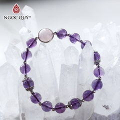 Vòng tay đá Thạch anh tự nhiên phối charm - Mẫu VC1083  - Ngọc Quý