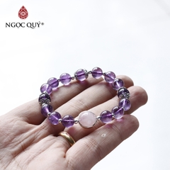 Vòng tay đá Thạch anh tự nhiên phối charm - Mẫu VC1083  - Ngọc Quý