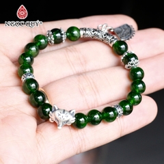 Vòng tay đá Diopside tự nhiên phối charm - Mẫu VC1085 - Ngọc Quý