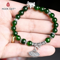Vòng tay đá Diopside tự nhiên phối charm - Mẫu VC1085 - Ngọc Quý