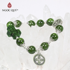 Vòng tay đá Cẩm thạch tự nhiên phối charm - Mẫu VC1099 - Ngọc Quý