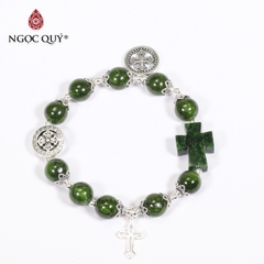 Vòng tay đá Cẩm thạch tự nhiên phối charm - Mẫu VC1099 - Ngọc Quý