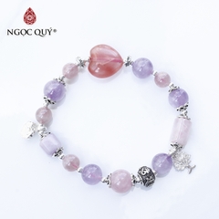Vòng tay đá Thạch anh tự nhiên phối charm - Mẫu VC1100 - Ngọc Quý