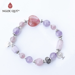 Vòng tay đá Thạch anh tự nhiên phối charm - Mẫu VC1100 - Ngọc Quý
