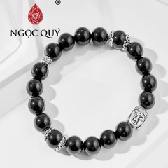 Vòng tay đá Obsidian tự nhiên phối charm - Mẫu VC1105 - Ngọc Quý