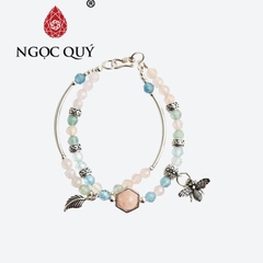 Vòng tay đá Beryl tự nhiên phối charm - Mẫu VC1108 - Ngọc Quý