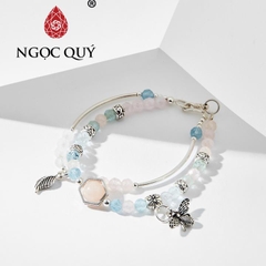 Vòng tay đá Beryl tự nhiên phối charm - Mẫu VC1108 - Ngọc Quý