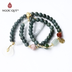 Vòng tay đá Cẩm thạch tự nhiên phối charm - Mẫu VC1109 - Ngọc Quý